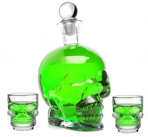 Totenkopf-Flasche aus Glas